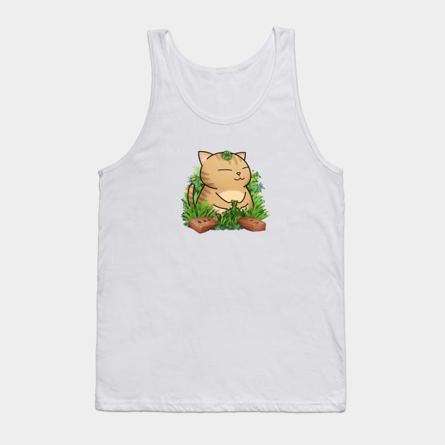 Chubby Cat Lucky Clover (cat only) Tank Top by Takeda_Art